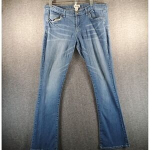 Mudd Jeans Women 17 Boot Cut Medium Wash Denim Love Peace Happiness